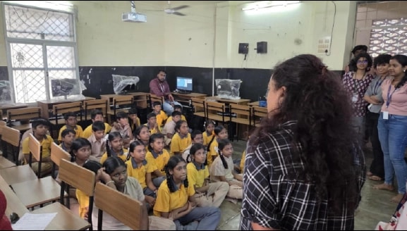 Waste-awareness CSR session at a school